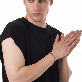 Oxzen ατσάλινο βραχιόλι με ορυκτές πέτρες