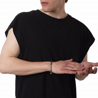 Oxzen ατσάλινο βραχιόλι με ορυκτές πέτρες