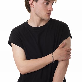 Oxzen ατσάλινο βραχιόλι με ορυκτές πέτρες