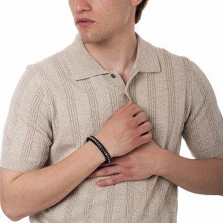 Oxzen ατσάλινο ανδρικό βραχιόλι με δέρμα