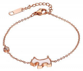 Βραχιόλι ατσάλινο σκυλάκι με πέτρες ζιργκόν