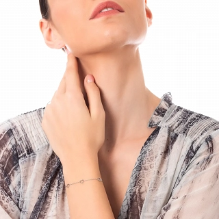 Oxzen ατσάλινο βραχιόλι με καρδούλες