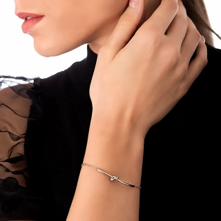 Oxzen ατσάλινο βραχιόλι με κόμπο