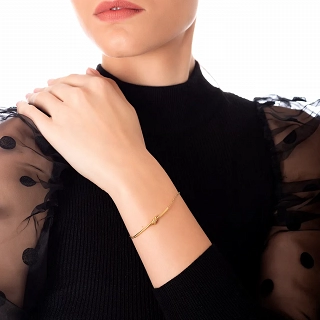 Oxzen ατσάλινο βραχιόλι με κόμπο