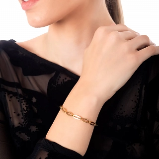 Oxzen ατσάλινο βραχιόλι επιχρυσωμένο αλυσίδα