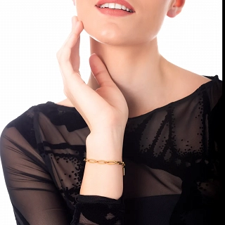 Oxzen ατσάλινο βραχιόλι επιχρυσωμένο αλυσίδα