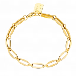 Oxzen ατσάλινο βραχιόλι επιχρυσωμένο αλυσίδα