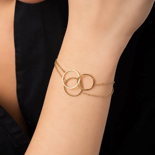 Βραχιόλι ατσάλινο με τρεις κύκλους