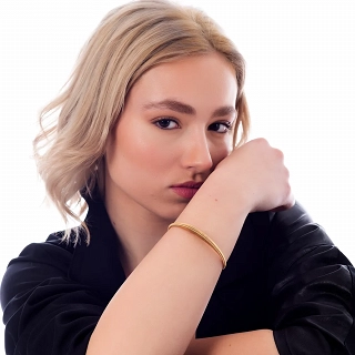 Βραχιόλι γυναικείο από ανοξείδωτο ατσάλι χειροπέδα σπείρα με ματ φινίρισμα