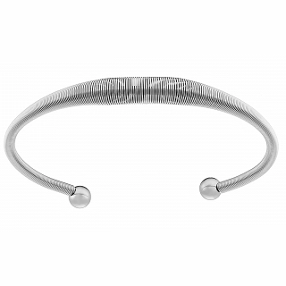 Βραχιόλι γυναικείο από ανοξείδωτο ατσάλι χειροπέδα σπείρα με ματ φινίρισμα