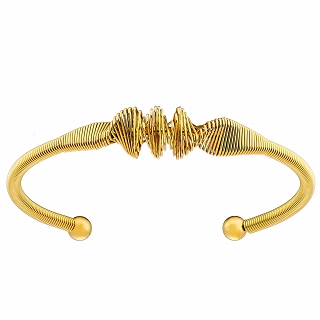 Βραχιόλι γυναικείο από ανοξείδωτο ατσάλι χειροπέδα σπείρα με ματ φινίρισμα