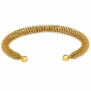 Βραχιόλι γυναικείο από ανοξείδωτο ατσάλι χειροπέδα σπείρα με ματ φινίρισμα