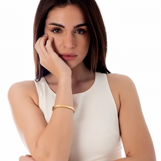 Βραχιόλι γυναικείο από ανοξείδωτο ατσάλι χειροπέδα με κούμπωμα