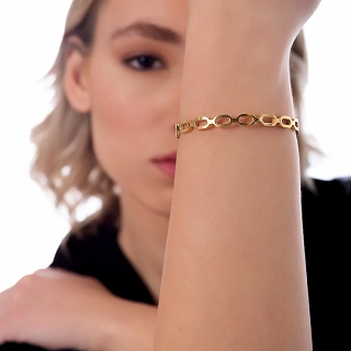 Βραχιόλι γυναικείο από ανοξείδωτο ατσάλι χειροπέδα με κούμπωμα