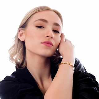 Βραχιόλι γυναικείο από ανοξείδωτο ατσάλι χειροπέδα με κούμπωμα