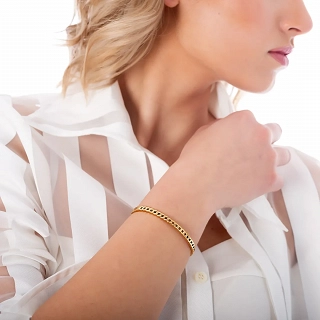 Βραχιόλι γυναικείο από ανοξείδωτο ατσάλι αλυσίδα, χειροπέδα με κούμπωμα