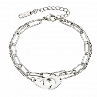 Oxzen γυναικείο βραχιόλι από ανοξείδωτο ατσάλι με χειροπέδες