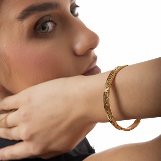 Βραχιόλι γυναικείο από ανοξείδωτο ατσάλι χειροπέδα με μαίανδρο