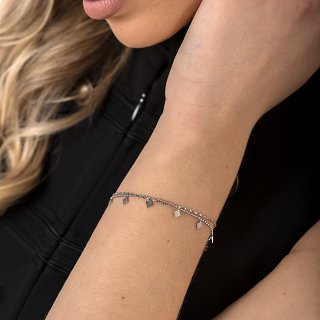 Oxzen ατσάλινο βραχιόλι με κρεμαστά στοιχεία