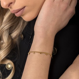 Oxzen ατσάλινο βραχιόλι με κρεμαστά στοιχεία