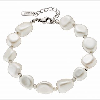 Oxzen ατσάλινο βραχιόλι με ακατέργαστες πέρλες 9mm