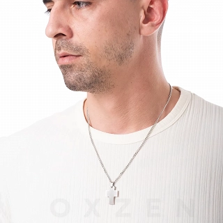 Κολιέ σταυρός με αλυσίδα ατσάλινος