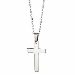 Ανδρικός σταυρός με αλυσίδα από ανοξείδωτο ατσάλι