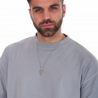 Ανδρικός σταυρός με αλυσίδα από ανοξείδωτο ατσάλι