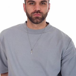 Ανδρικός σταυρός με αλυσίδα ατσάλινος