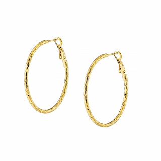 Oxzen σκουλαρίκια κρίκοι ατσάλινοι 35mm διαμανταρισμένοι