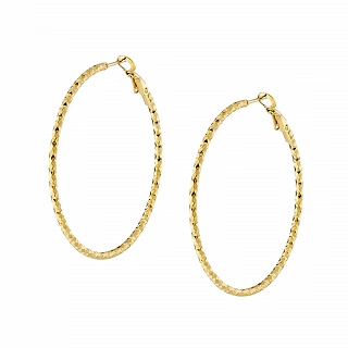 Oxzen σκουλαρίκια κρίκοι ατσάλινοι 45mm διαμανταρισμένοι