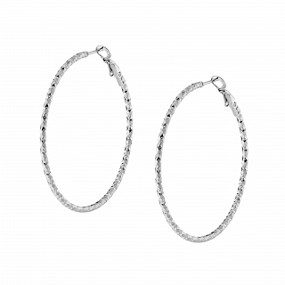 Oxzen σκουλαρίκια κρίκοι ατσάλινοι 45mm διαμανταρισμένοι