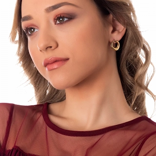 Oxzen σκουλαρίκια καρφωτά ατσάλινα κύκλος 18mm