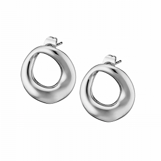 Oxzen σκουλαρίκια καρφωτά ατσάλινα κύκλος 18mm