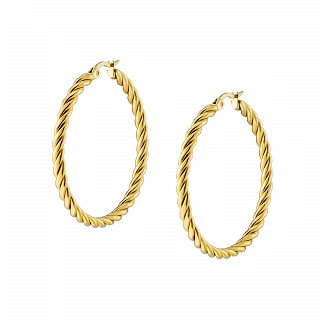 Oxzen σκουλαρίκια κρίκοι ατσάλινοι 40mm σαγρέ