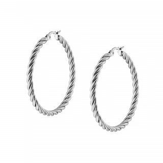 Oxzen σκουλαρίκια κρίκοι ατσάλινοι 40mm σαγρέ