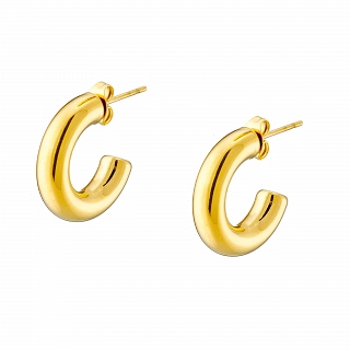 Oxzen σκουλαρίκια κρίκοι ατσάλινοι χοντροί 20mm γιαλιστεροί