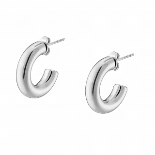 Oxzen σκουλαρίκια κρίκοι ατσάλινοι χοντροί 20mm γιαλιστεροί