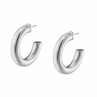 Oxzen σκουλαρίκια κρίκοι ατσάλινοι χοντροί 30mm γιαλιστεροί