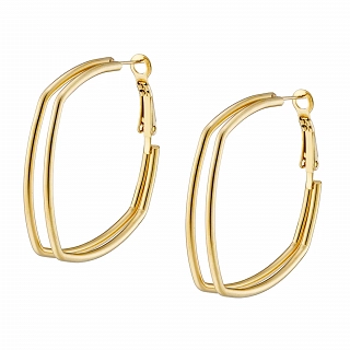 Oxzen σκουλαρίκια κρίκοι ατσάλινοι μεγάλοι τετραγωνισμένοι