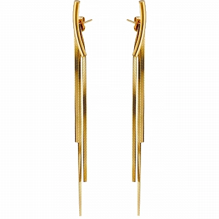 Oxzen σκουλαρίκια κρεμαστά ατσάλινα με μακριές αλυσίδες Snake