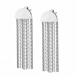 Oxzen σκουλαρίκια κρεμαστά ατσάλινα με αλυσίδες