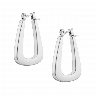 Σκουλαρίκια κρίκοι ατσάλινοι με γυαλιστερό φινίρισμα