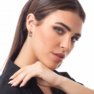 Σκουλαρίκια κρικάκια μικρά ατσάλινα 12mm με ένα κρεμαστό ζιργκόν