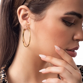 Σκουλαρίκια κρίκοι ατσάλινοι μεγάλοι 50mm