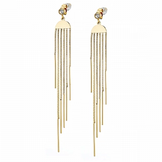 Σκουλαρίκια κρεμαστά ατσάλινα με αλυσίδες