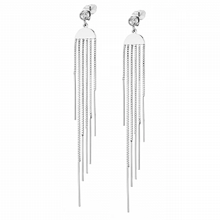 Σκουλαρίκια κρεμαστά ατσάλινα με αλυσίδες