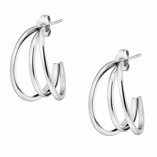 Σκουλαρίκια κρίκοι ατσάλινοι τριπλοί  20mm