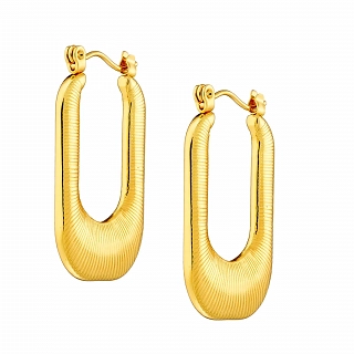 Oxzen σκουλαρίκια κρίκοι ατσάλινοι ορθογώνιοι