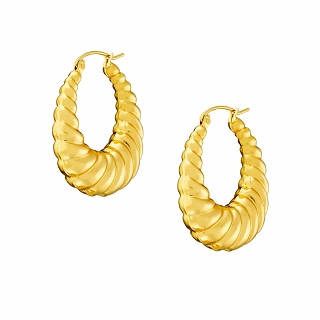 Oxzen σκουλαρίκια κρίκοι ατσάλινοι Chunky Croissant 25mm